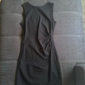 Kenneth Cole New York Hillary Ruched Black Dress Size 4